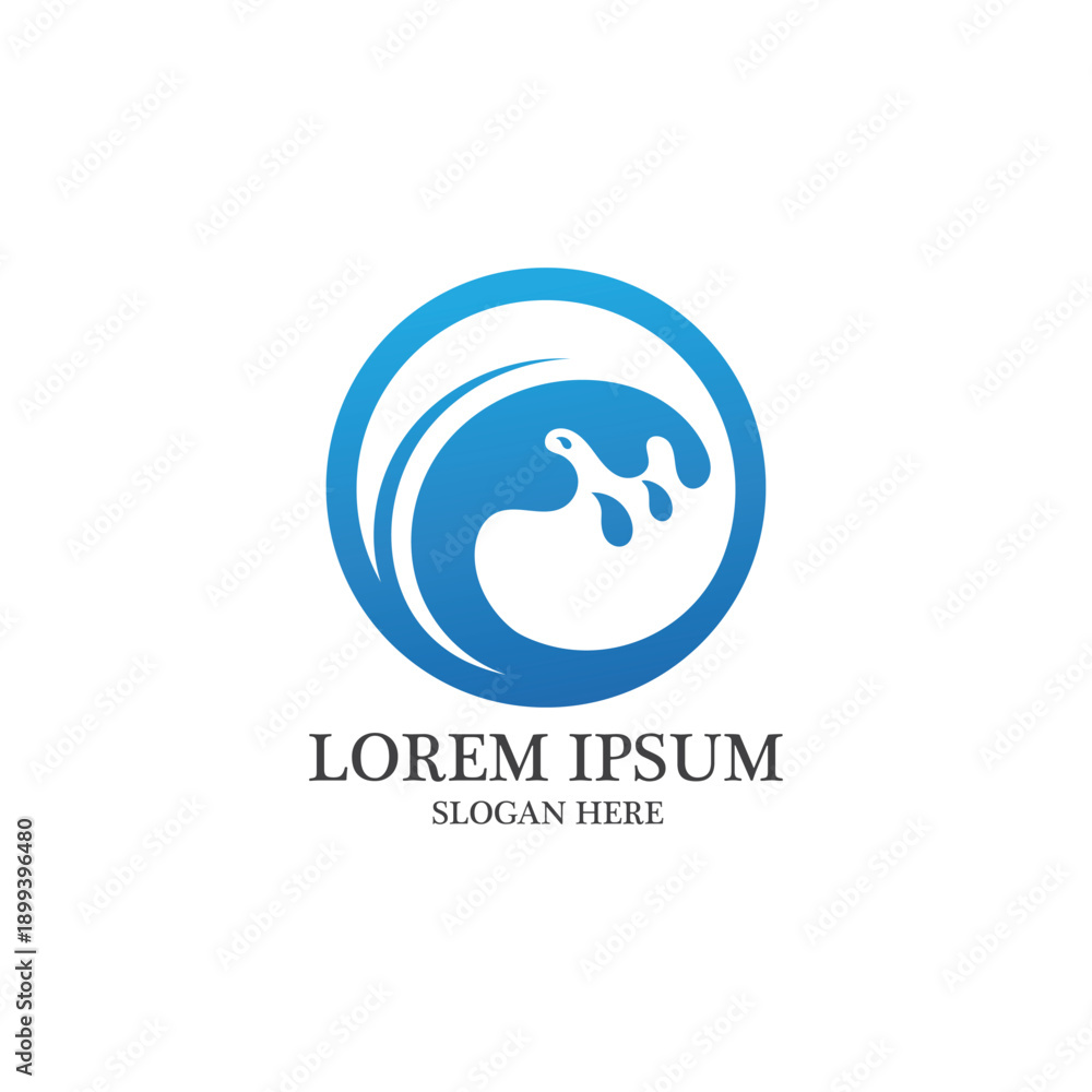 Fototapeta premium Wave logo and symbol vector image