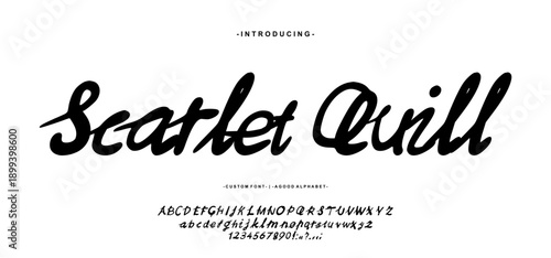 Scarlet Quill is a luxury handwritten script font with bold strokes and smooth curves, designed for fashion branding, logos, editorial design, and premium creative projects. Perfect for high-end brand