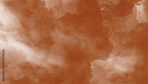 Abstract watercolor texture with swirling brown and white clouds