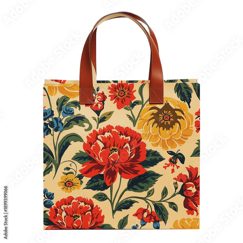 A vintage fabric bag with exquisite floral embroidery
