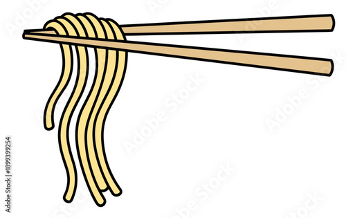 Chopsticks Holding Spaghetti Style Noodles