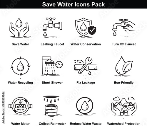 Save water concept icon vector