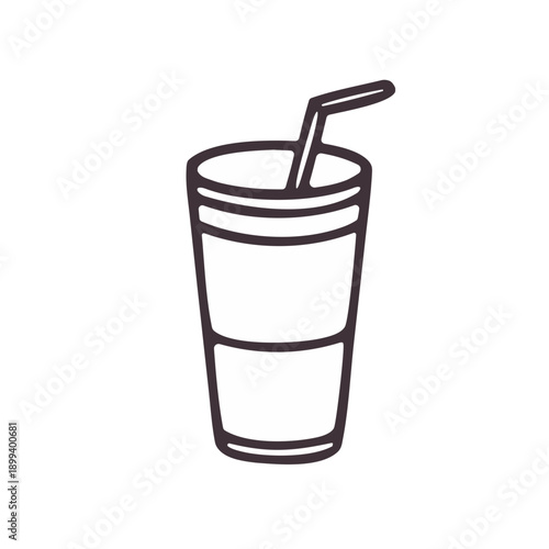 vector illustration of an outline glass on a transparent background