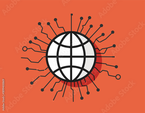 Global Network Connection Technology Concept Illustration.