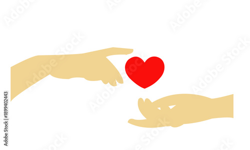 Hands with heart art, love concept continuous contour drawing, hand-drawn. Romance, engagement and marriage symbol. Editable stroke. Isolated. Vector