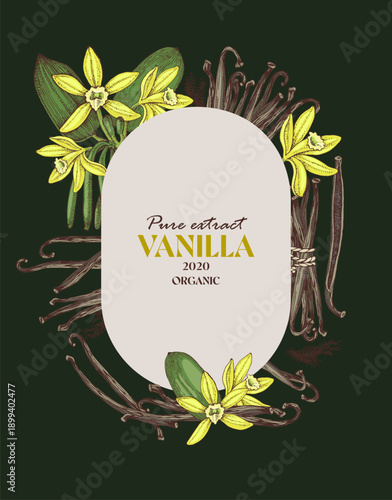 Vanilla vector label template in vintage style