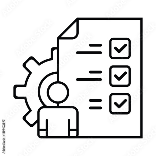 Skill Assessment & Employee Performance Review Icon for Career Path Management