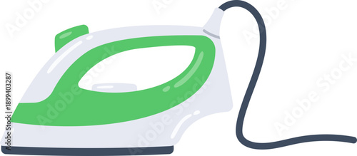 Illustration of a Green and White Iron