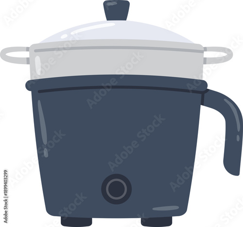 Illustration of a Cooking Pot with Lid