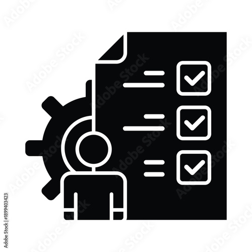 Talent Management Employee Skill Assessment and Performance Review Icon