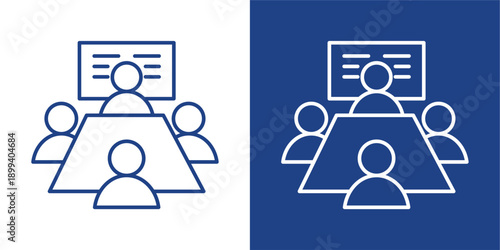 Discussion Blue And White Icon Style Collection