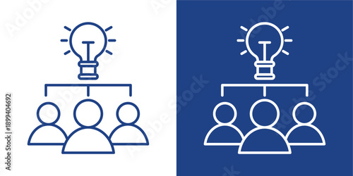 Collaboration Blue And White Icon Style Collection