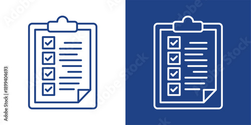 Agenda Blue And White Icon Style Collection