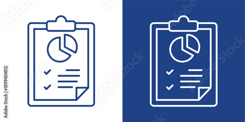 Reporting Blue And White Icon Style Collection