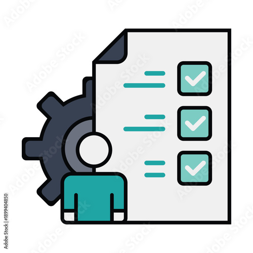Checklist talent evaluation icon for employee career progress management
