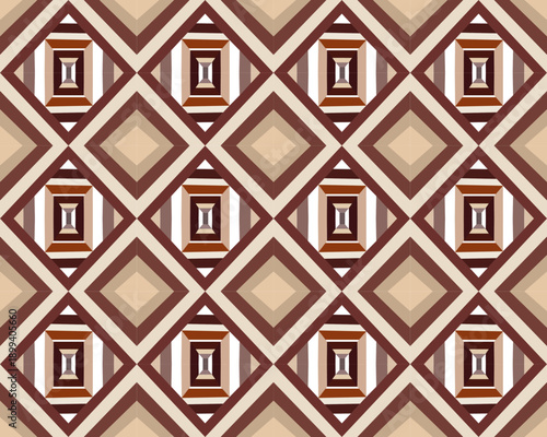 Abstract geometric ethnic pattern design. 