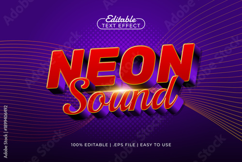 Neon Sound Editable Text Effect - Glowing Typography for Music, DJ, and Nightlife Design