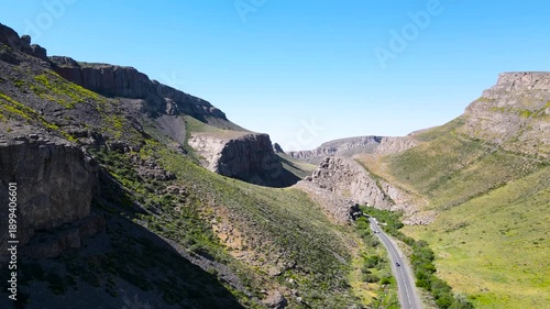 road in a stone canyon. road in a gorge. mountain road