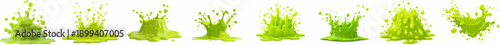 Toxic Slime Explosion: Neon Green Goo Impact Bubbles