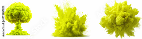 Neon Nuclear Mushroom Cloud Explosion