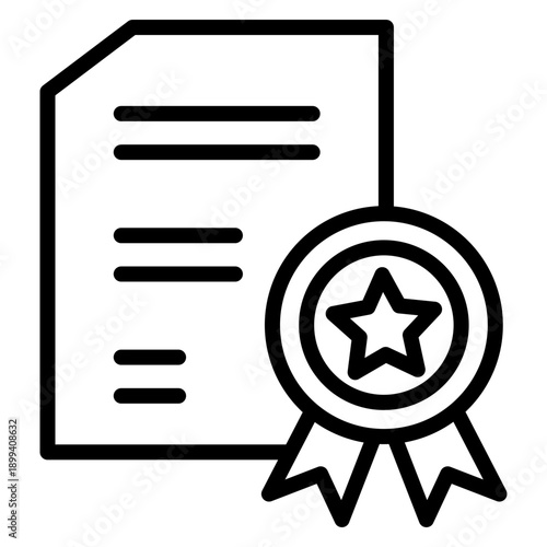 Certified Vector Line Icon Design