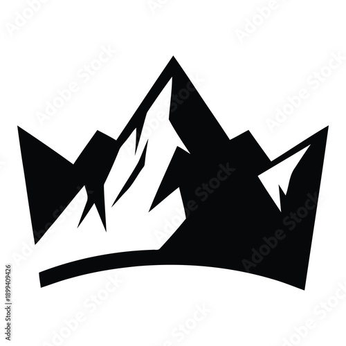 Stunning black mountain landscape silhouette design