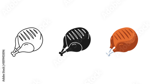 Three different colored grill lighter designs Vector
