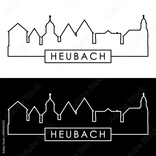 Heubach skyline. Linear style. Single line. Editable vector file.