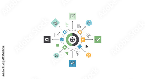 Vector icons for business or marketing, including checkmarks, targets, and graphs, for website or presentation, Isolated on transparent background, png