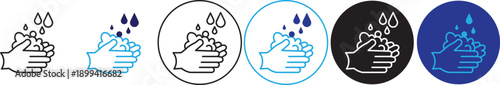 Wash your hands icon pictogram in trendy outline style. Wash hands icons line and solid version, outline and filled vector design. vector illustration
