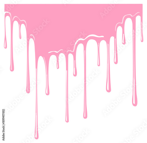Pink liquid dripping from top edge creating abstract shapes and lines