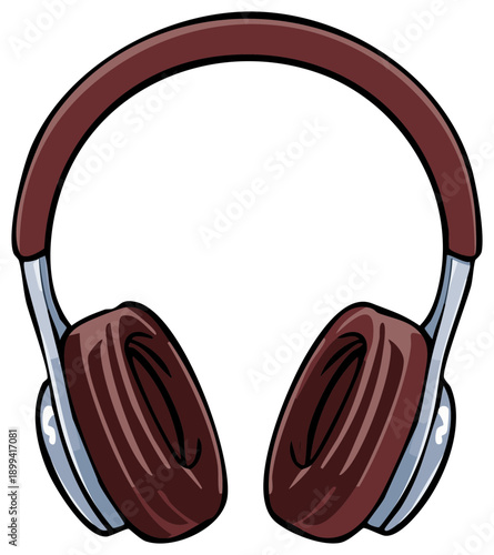 Brown and silver over-ear headphones for listening to music audio entertainment or podcasts