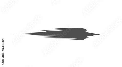 Gray brush stroke, vector smear effect, for design or mockup, isolated on transparent background, png