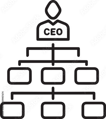 Executive Rank Chart Outline Icon Image