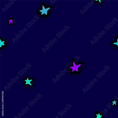 Wallpaper Mural Seamless Vector Night Sky Pattern with Tiny Glowing Stars on Deep Blue Background Torontodigital.ca