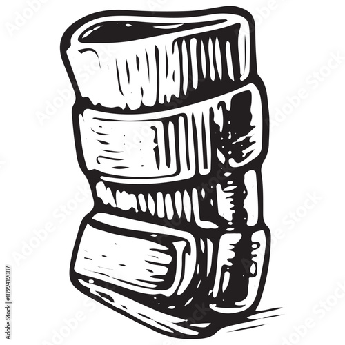 Hand Drawn Orthopedic Leg Brace Icon Vintage Rehabilitation Support Equipment Engraved Illustration