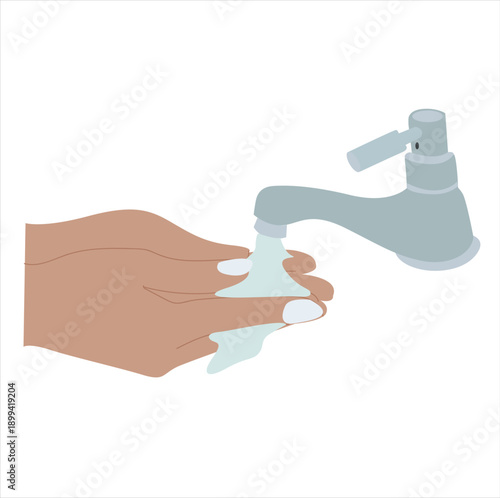 washing hands. tap water washing hands hygine