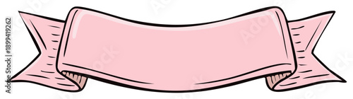 Pink banner illustration with cartoon design