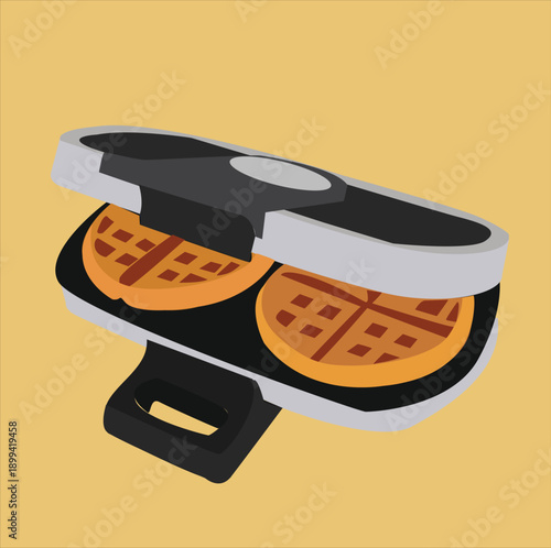 Fresh waffle and waffle maker. waffle maker
