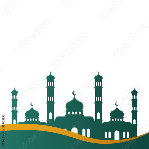 Modern Islamic Mosque Footer