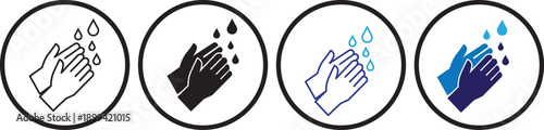 Wash your hands icon pictogram in trendy outline style. Wash hands icons line and solid version, outline and filled vector design. vector illustration
