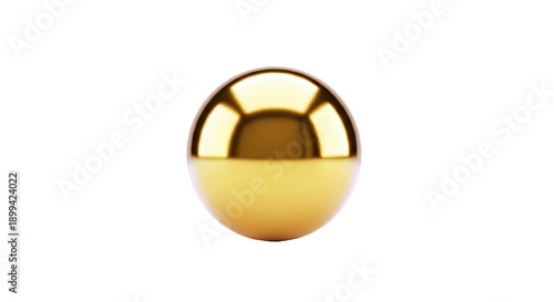 Golden Sphere on White Background
