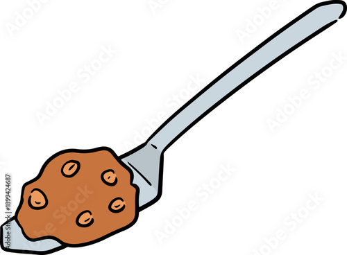 peanut butter on spatula