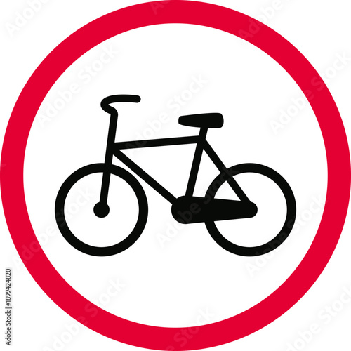 No Bicycles Traffic Sign, Prohibition Road Symbol Street Notice
