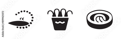 Shrimp tempura seafood icon minimalist black and white hand drawn vector illustration food element