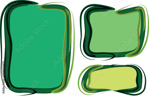 green colorful abstract artistical outline frames banners