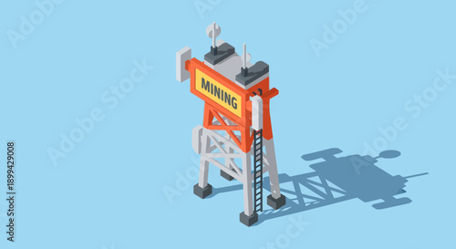 3D Rendering of Warning Sign on Crane.