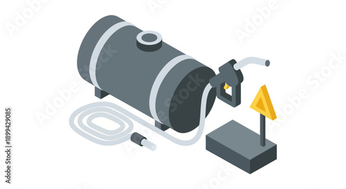 Diesel Fuel Tank with Pump and Nozzle.