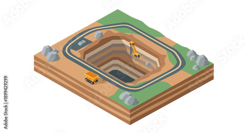 Miniature Racing Circuit with Yellow Car.