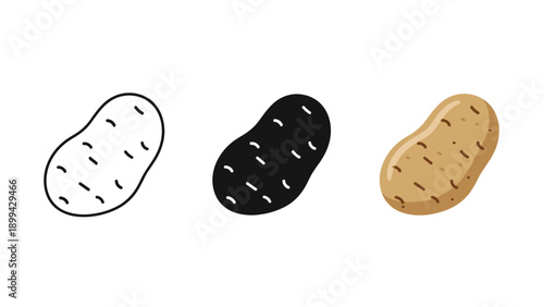 Three distinct types of potato chips are shown Vector